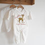 My First Christmas Hand Drawn Reindeer Baby Outfit, thumbnail 4 of 6