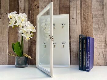 White Wooden Key Box Numbered Wall Hanging Key Holder, 2 of 9