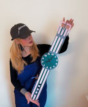 Stripe Watch Wall Clock Decorative Silent Movement, 4 of 6