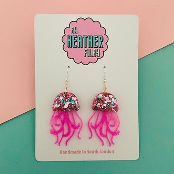 New Jellyfish Glitter Earrings *More Colours Available*, 3 of 8