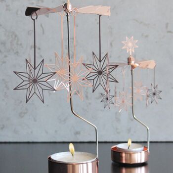 Copper Star Rotary Candle Holder, 4 of 5