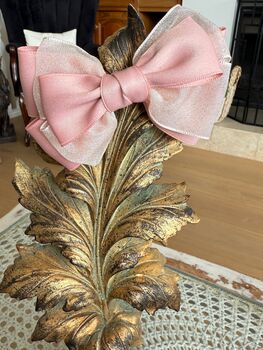 Sugar Rose Bow Barrette With A Pink Satin Drawstring Bag, 4 of 6