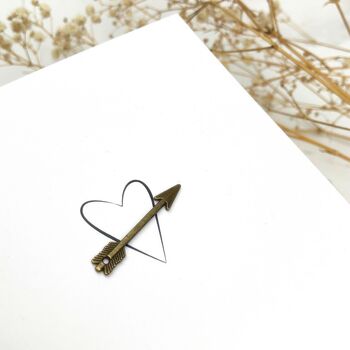 8th Bronze Heart Arrow Personalised Anniversary Card, 8 of 8