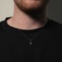 Hammered Initial Pendant Necklace For Men, thumbnail 8 of 11