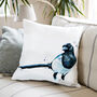 Inky Magpie Large Luxury Cushion And Pad, thumbnail 1 of 4