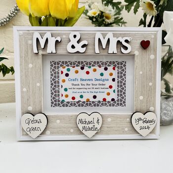 Personalised Mr Mrs Wedding Photo Frame Civil Ceremony, 5 of 5