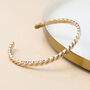Gold Plated Twisted Braid Cuff Bangle Bracelet, thumbnail 2 of 5