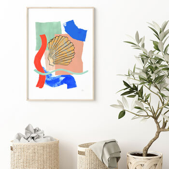 Shell Colour Block Abstract Print, 3 of 8