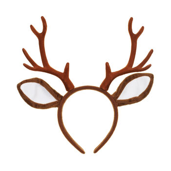 Festive Brown Reindeer Headband For Christmas Fun Child Adult, 4 of 4