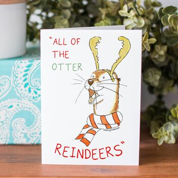 'All Of The Otter Reindeers' Christmas Card, 5 of 5
