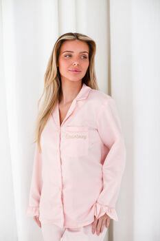 Personalised Embroidered Satin Pj's For Kids And Ladies, 7 of 12