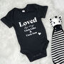 Loved By Auntie And Uncle Personalised Babygrow, thumbnail 3 of 9