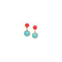 Red Flower And Turquoise Stone Drop Earrings, thumbnail 3 of 3