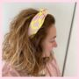 Love Pink And Yellow Knot Headband, thumbnail 1 of 7