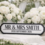 Personalised Small Wedding Road Sign Mr Mrs Couples Name Date Wall Plaque, thumbnail 1 of 4