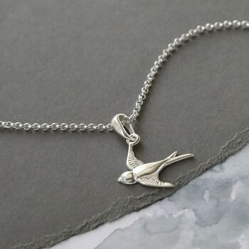 Sterling Silver Swallow Necklace, 2 of 5
