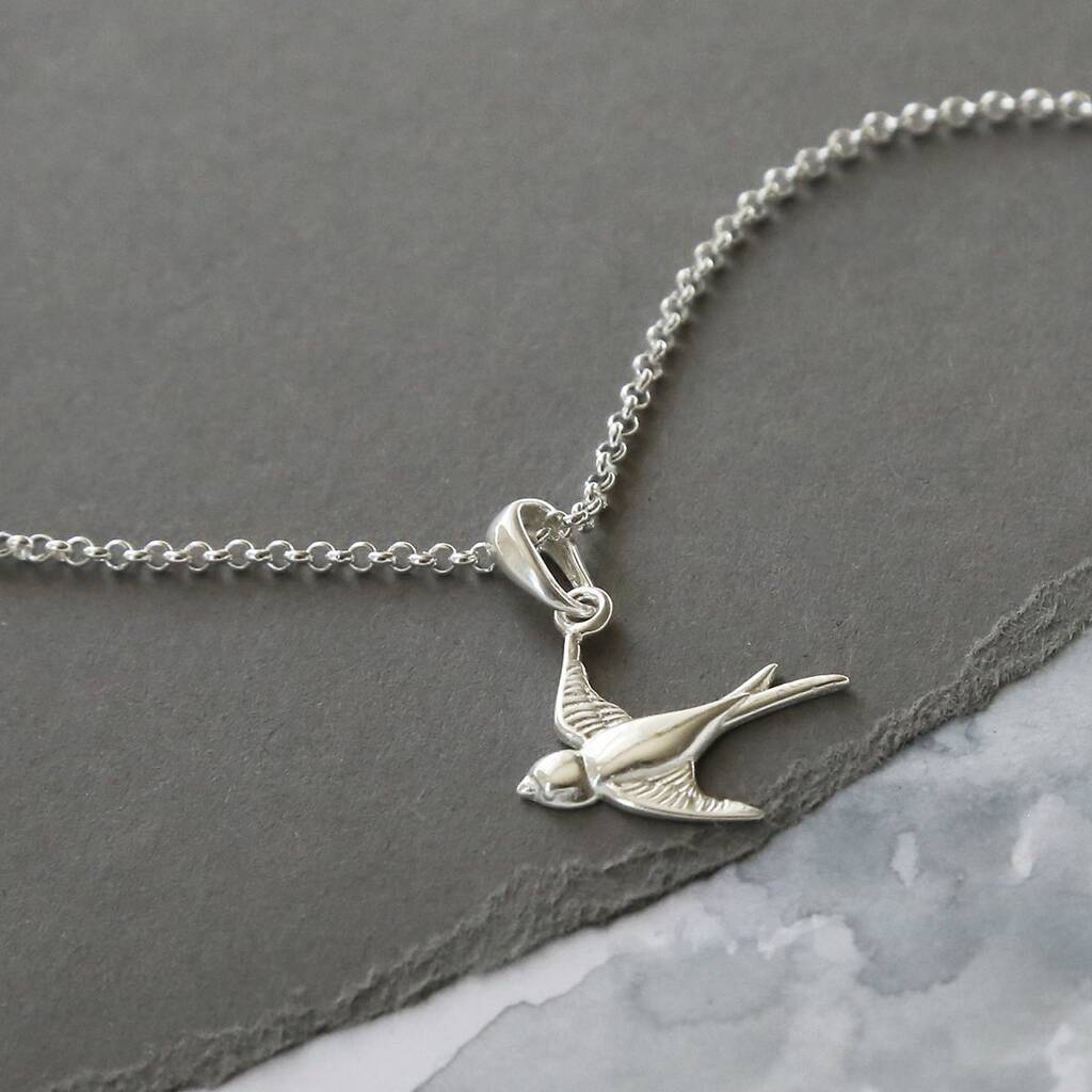 Sterling Silver Swallow Necklace By Martha Jackson Sterling Silver