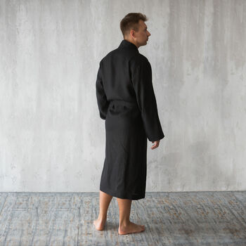 Men's Linen Robe, 4 of 12