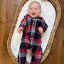 Personalised Name Baby's 1st Christmas Tartan Pyjamas, thumbnail 3 of 3