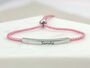 Engraved Bracelet Pink Cord, thumbnail 1 of 6