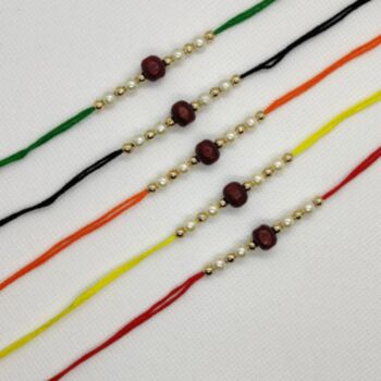 Handmade Colourful Indian Sandalwood Bead Rakhi, 3 of 3