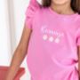 Personalised Embroidered Daisy Lace Trim T Shirt And Short Set, thumbnail 4 of 12
