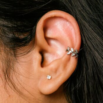 Leaf Wide Wire Ear Wrap Cuff Helix Band, 3 of 3