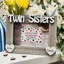 Personalised Twin Sisters Brothers Photo Frame Birthday, thumbnail 4 of 6