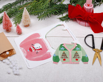 Vintage Christmas Bunting With 15 Christmas Jumper Flag Design, 4 of 6