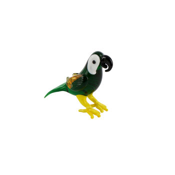 Artisan Glass Green Parrot In Gift Box | Collectable | Glass Animal | Home Decor | Tropical Bird, 2 of 4