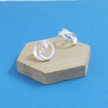 Sterling Silver Cosmic Swirl Studs, 3 of 4