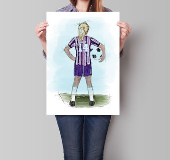 New Personalised Girls Football Sketch, 3 of 10