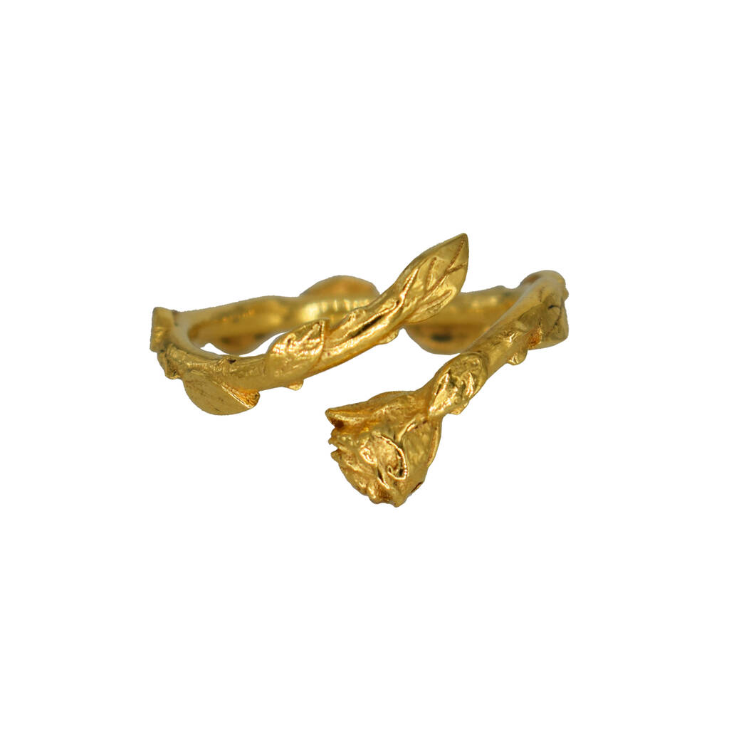18k Gold Vermeil Or Sterling Silver Rose Wrap Ring By Good Daze ...