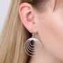 Multi Circle Silver Earrings, thumbnail 1 of 3