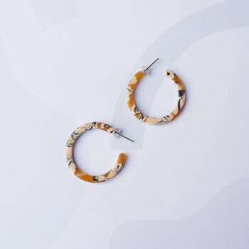 Saffron Slim Midi Hoop Earrings, 5 of 6