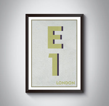 E1 Whitechapel, Bethnal Green London Postcode Print, 6 of 9