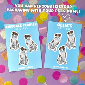 Custom Airedale Terrier Stickers For Dog Mum, 4 of 6