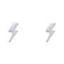 Tiny Sterling Silver Lightning Bolt Earrings, thumbnail 2 of 5
