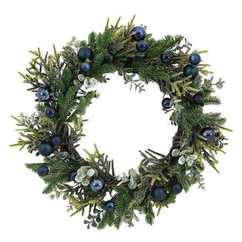 Midnight Blue Bauble Wreath, 2 of 5