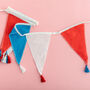 Red, White And Blue Fabric Bunting, thumbnail 2 of 2
