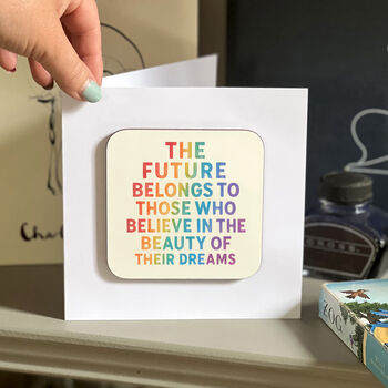 Exam Congratulations Coaster Card Watercolour Quotes, 3 of 7
