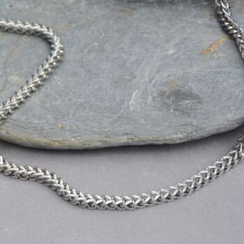 Men's Stainless Steel Wheat Link Chain, 4 of 7