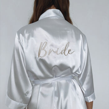 Champagne Embroidered Bridesmaid Robes, 3 of 5