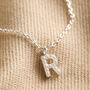 Tiny Pearl Initial Charm Necklace, thumbnail 7 of 12