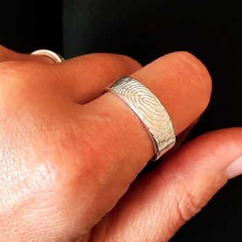 Sterling Silver Fingerprint Ring, 5 of 6