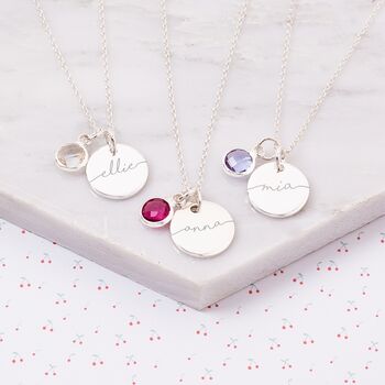 Sterling Silver Esme Personalised Disc Necklace, 3 of 12