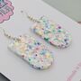 Classic Glitter Spring Drop Statement Resin Earrings, thumbnail 5 of 8