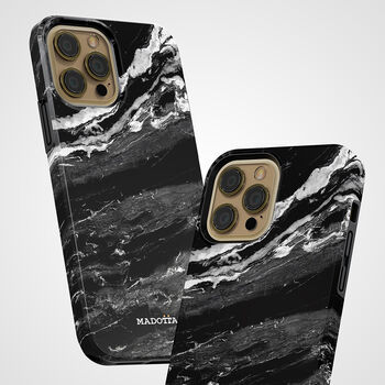 Black Storm Marble Tough Case For iPhone, 3 of 4