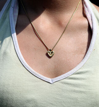 Gold Vermeil Heart Necklace, 4 of 6