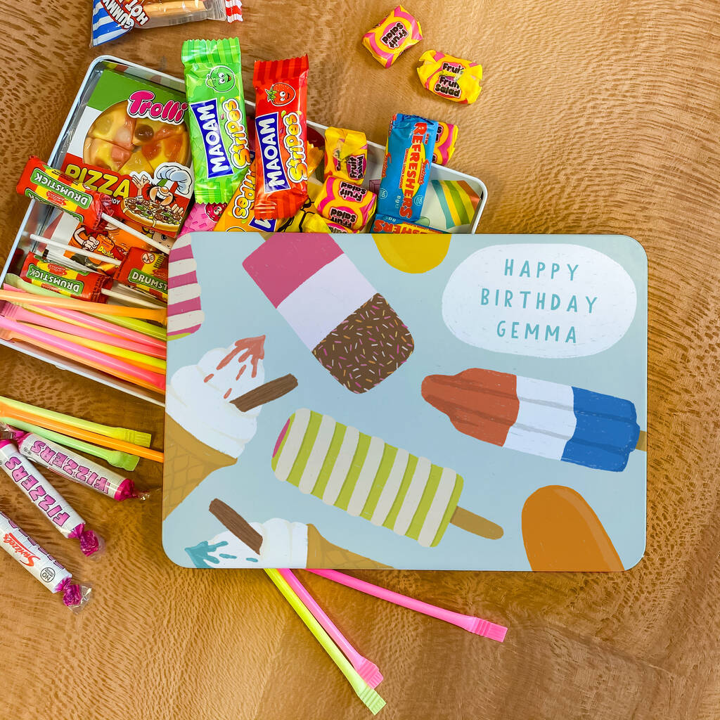 Personalised Ice Lolly Pick And Mix Tin By Proper Goose